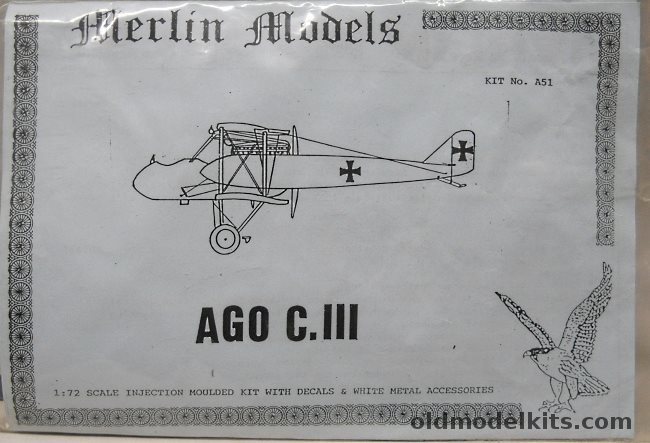 Merlin Models 1/72 AGO C-III - (C.III) Bagged, A51 plastic model kit